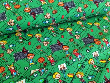 Preview: Baumwolljersey Kinder Spielen Sport Fußball Baseball Grün